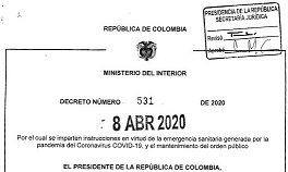 Aumenta aislamiento en Colombia y  baja en casos del día por Covid19