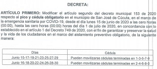 Pico y cédula día por medio en Cúcuta